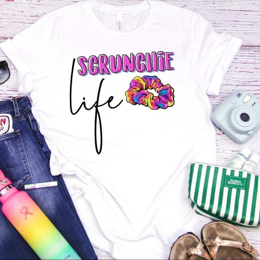 Scrunchie life VSCO GIRL tee handcrafted
